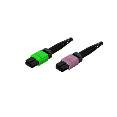 MPO Optical Fiber Connector Ends For Jumper Cable With Variety Colors In Boot